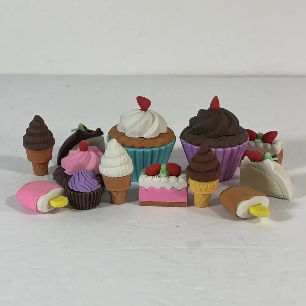 Food Erasers Rubber Toy Set Bakery 13 Piece set Collectibles